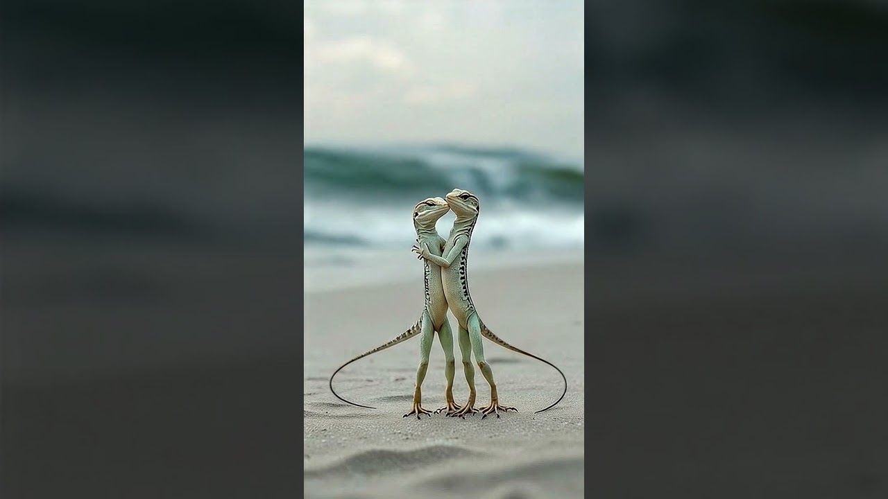 Lizard Love in the beach 