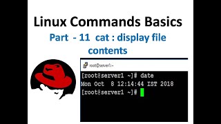 Linux commands tutorial in Hindi - cat command : display file & it's contents