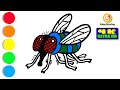 Fly Drawing 🪰 : How to Draw Fly EASY for Kids Step by step drawing & coloring | Enjoy Drawing