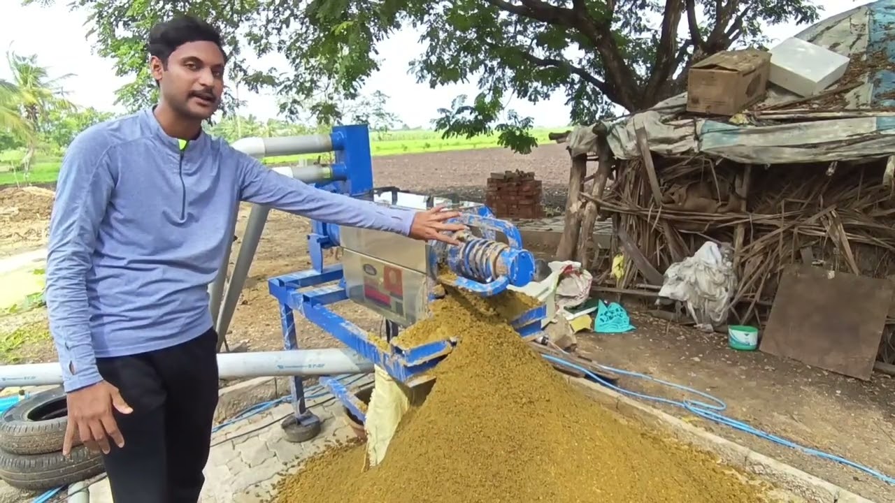 INDIA'S BEST DEWATERING MACHINE IN INDIA BIOGAS LITTER SLURRY SOLID LIQUID SEPARATOR CALL 7499507371