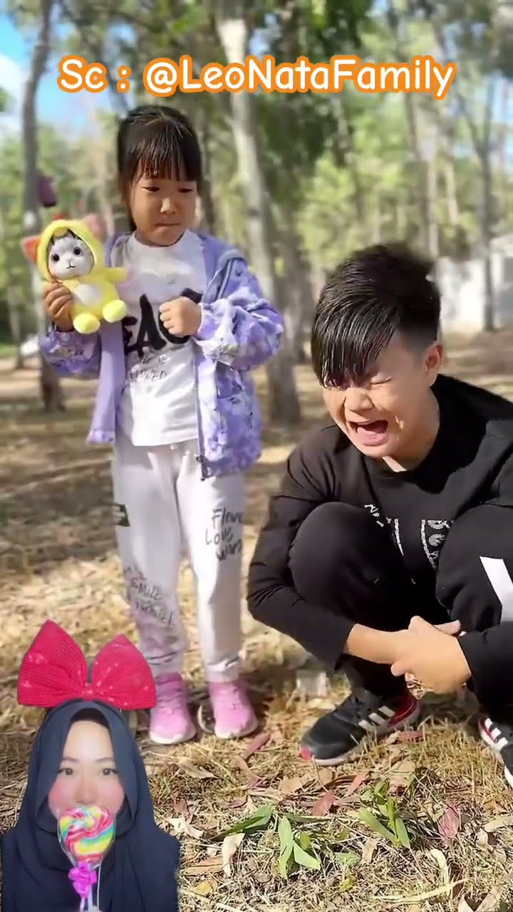 DIA BERCANDA DENGAN KAKAK NYA ⁉️ tapi Si Kakak Menangis ? @LeoNataFamily #shorts #funny #dubbing
