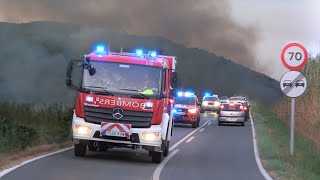 MAJOR WILDFIRE - Fire Engines Responding + Spanish firefighters in action