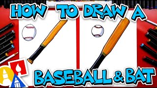 how to draw baseball and bat