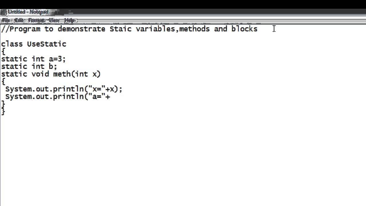 How to implement static variables in java - YouTube