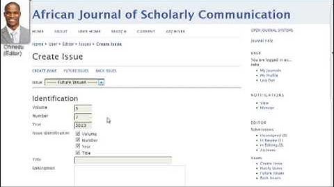 PKPSchool: OJS for Editors: Lesson 5: Creating a New Issue