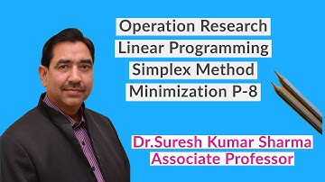 Linear Programming#Simplex Method# Minimization Problem# Part-8 #Operation Research#O.R.Q.T#M.Com#CA