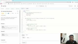 Leetcode:22 | Generate Parenthesis | Backtracking | C++