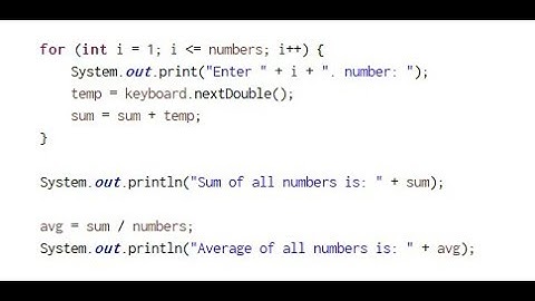 Sum and Average of numbers - Java - Eclipse - Coding