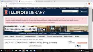 Macs 101 Library Research Session Recording (Fall 2020)