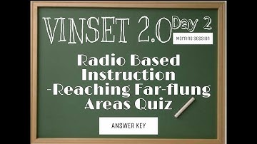 VINSET 2.0 DAY 2 ANSWER Morning Session #RADIOBASED