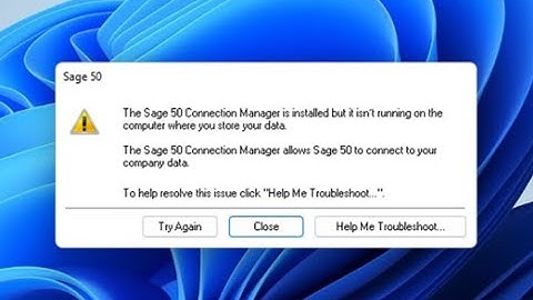 Error when starting Connection Manager service after updates-Sage 50