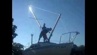 Raising the Mast...Catalina 22 Gin Pole