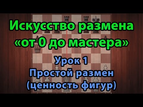 Шахматы. Искусство размена от 0 до мастера. Урок 1. Простой размен (ценность фигур)