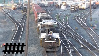 Dawn at Rose Yard with NS Helper Engines Parade and Switching in Altoona, PA