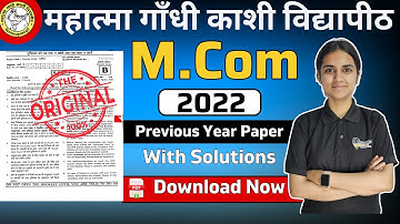Mgkvp Mcom Entrance Previous year paper 2022 with Answers | mgkvp mcom entrance 2022 paper solutions