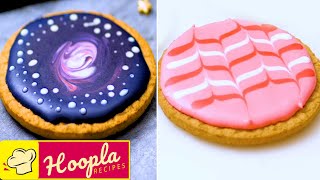 AWESOME Galaxy Cookie | Heart Shape Cookies | Cake Decorating Ideas | Hoopla Recipes