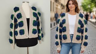 Rose Motif Cardigan | Part 1: Assembling the Cardigan 🌹 Crochet