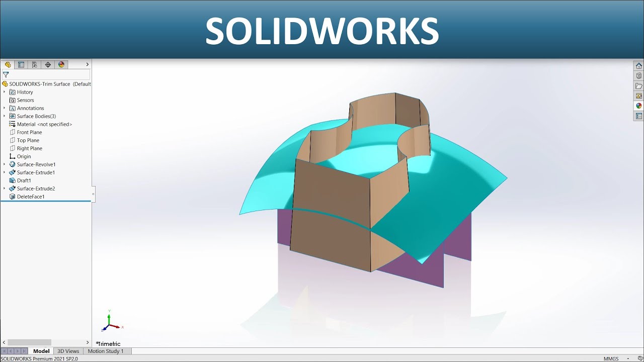 SOLIDWORKS Trim Surface YouTube