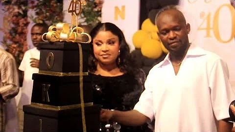 GIGANTIC CAKE 40TH BIRTHDAY ACE MOVIE DIRECTOR OKIKI AFOLAYAN
