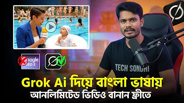 Grok AI দিয়ে Veo 3 এর মতো বাংলা কথা বলা ভিডিও বানান | 100% Free AI Video Generator Bangla