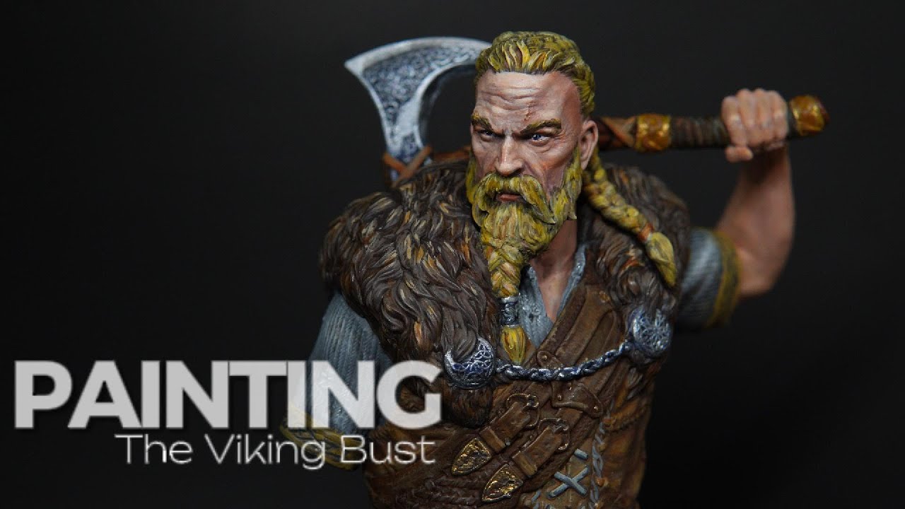 Painting miniature - The Viking bust, 3d printed figure