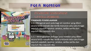 MATEMATIK | TAHUN 4 | POLA NOMBOR