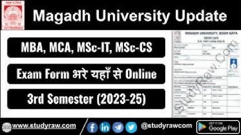 Magadh University PG Vocational 3rd Sem Exam Form 2023 25 MBA MCA MSc IT MSc CS