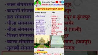 राजस्थान में संगमरमर के प्रकार in a short view।। @KishanGkTrick  #gkshorts #gkfacts #shorts #reet