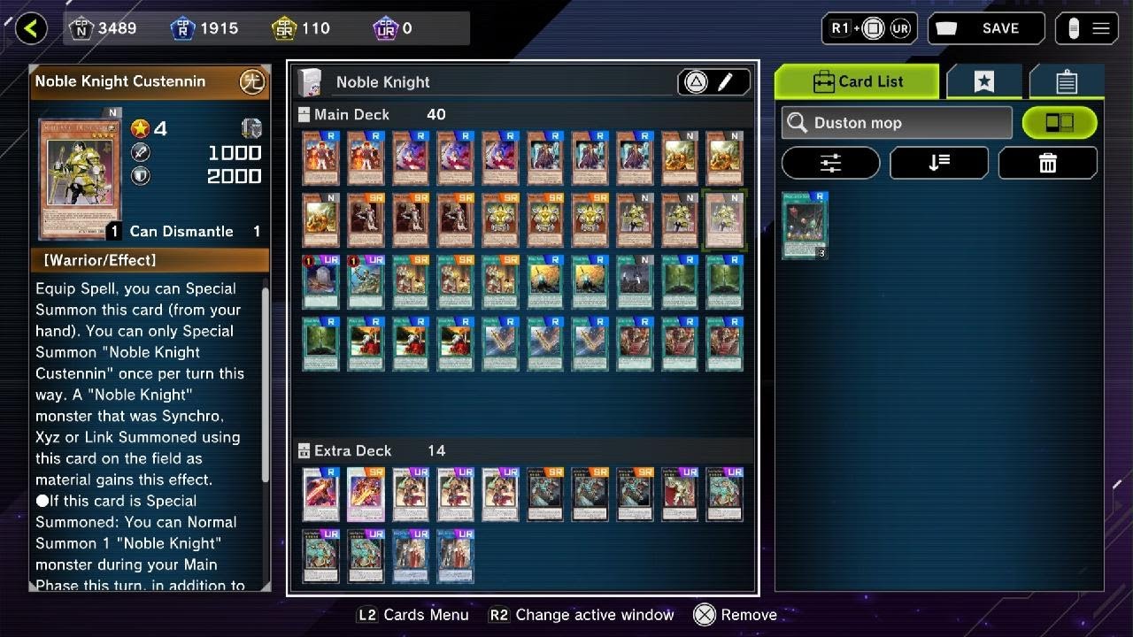 Yu-Gi-Oh! Master Duel Pure Noble Knight Deck Yu-Gi-Oh! Master Duel Pure Noble Knight Deck