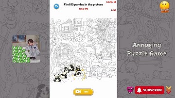 Annoying Puzzle Game - Level 68 - Find 50 pandas - Gameplay walkthrough