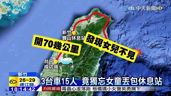 20150725中天新闻　“爸！我还没上车”女童遭父丢包休息站 - 天天要闻