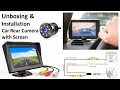How to install car rear camera unboxing carzex 43 dashboard lcd screen rear view monitor camera