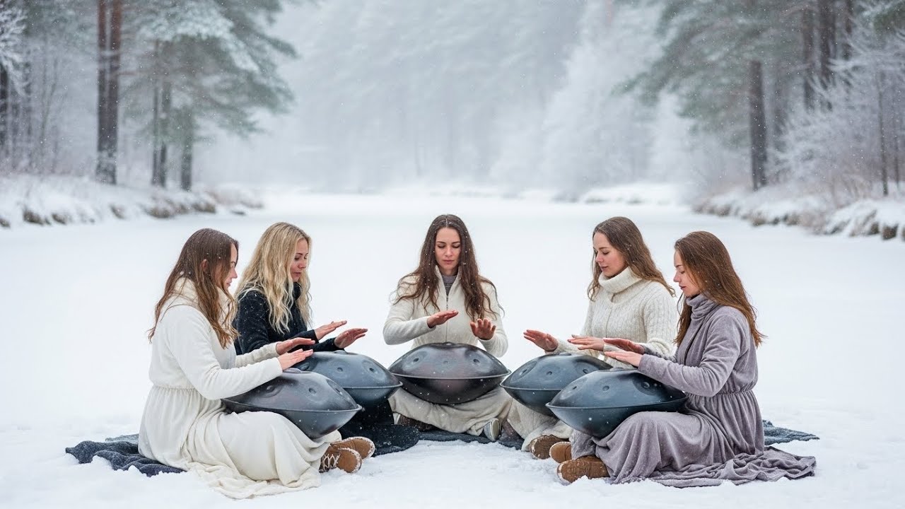 Deep Forest Night Relaxation for Sleep and Meditation with Handpan and Flowing Water