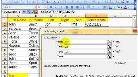 AM 4214  Text functions left, mid, right, trim, concatenate Microsoft Excel 2003 ECDL Advanced ITQ3