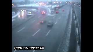 Truck crashes into barrier, flies off 93 North