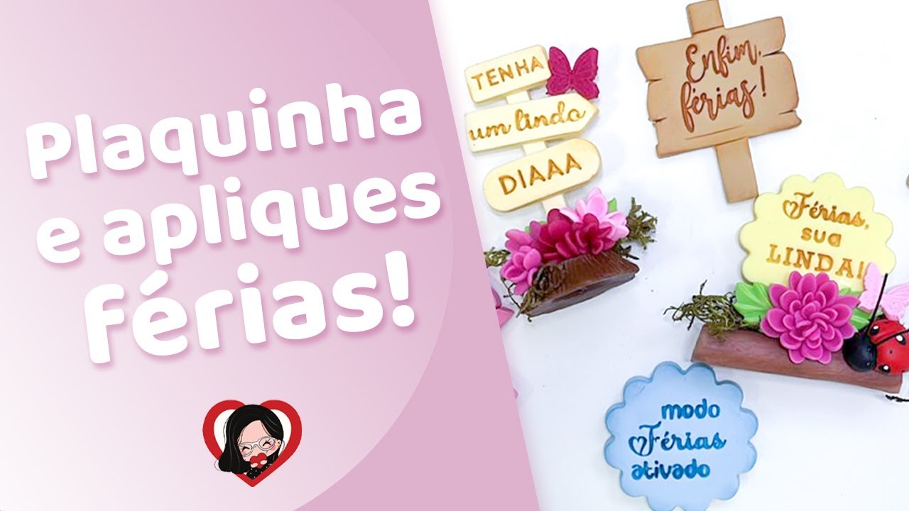 Como fazer: Plaquinhas e Apliques em biscuit no tema férias! #porcelanafria #façaevenda #tutorial