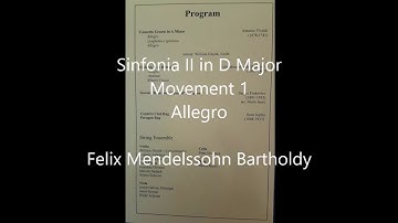 Sinfonia II in D Major, Movement 1, Allegro — Felix Mendelssohn Bartholdy