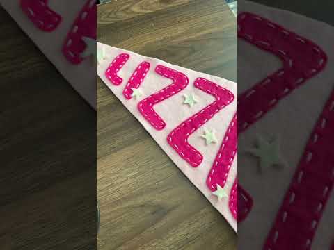 DIY NAME PENNANT FLAG 🚩🧵#DIY #craft #shorts