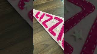 DIY NAME PENNANT FLAG 🚩🧵#DIY #craft #shorts