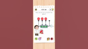 Brain test level 280, Brain out , How can he turn on all of the lights?