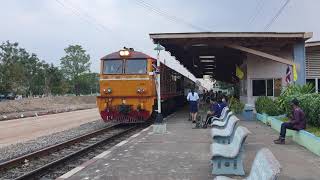 เสียงเร่งเครื่อง pielstick เดิมๆ Alsthom 4201 ทำขบวน 254 จอดบ้านโป่ง ordinary train 254
