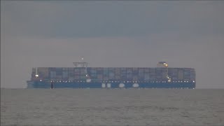 Mega Max MSC Allegra makes headway in the main deep water channel to Felixstowe 19th September 2022
