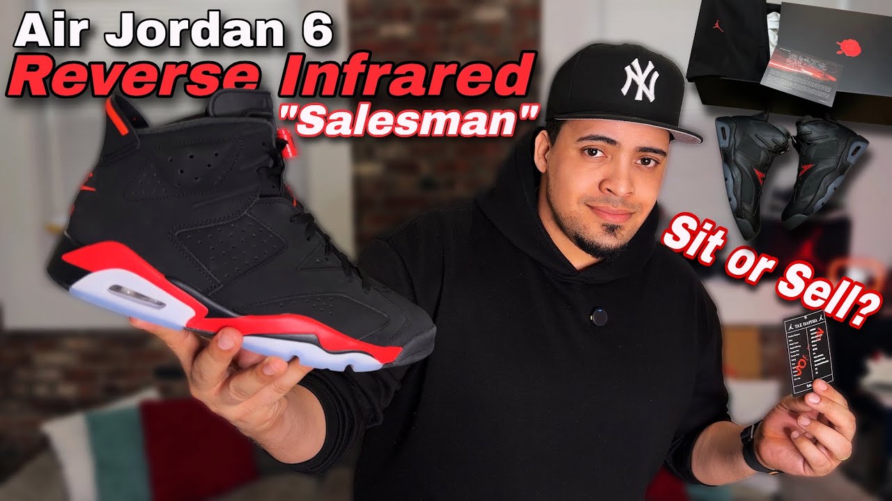 Jordan 6 “Salesman” Reverse Infrared - Оставить или продать? Обзор, на ногах со сменными шнурками.