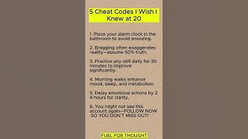 5 Cheat Codes I Wish I Knew at 20