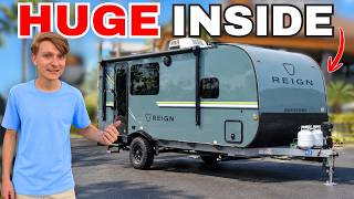 This TINY Rear Kitchen Camper is HUGE Inside?! | Keystone Reign 19RK