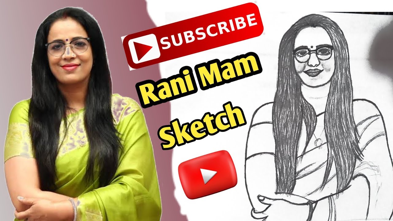 Rani mam sketch || Try a sketch of Rani Mam || English With Rani Mam ...