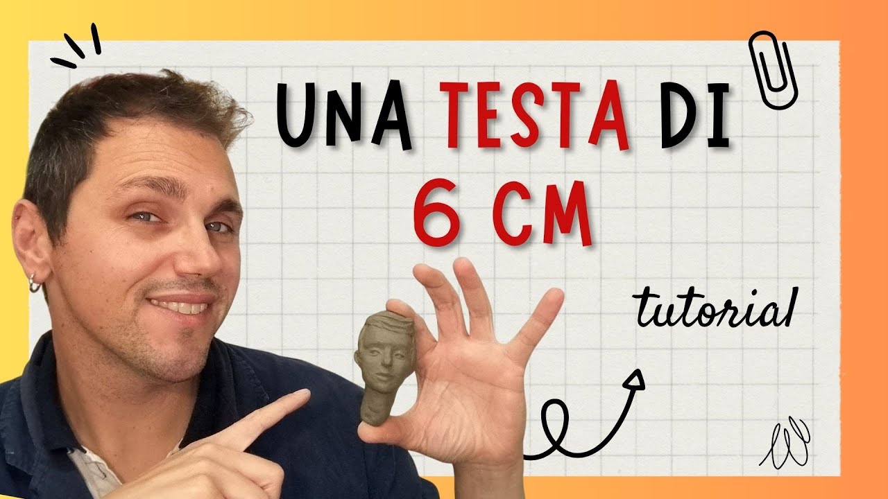 TESTA umana di 6 cm in ARGILLA : il modellato con dettagli realistici