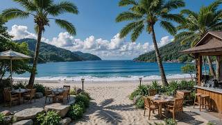 Tropical Beach Retreat with Bossa Nova Music ~ Ocean Waves sound & Piano Jazz for Relax & Sleep