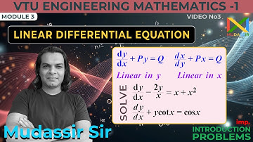 Linear differential equations engineering mathematics |VTUM1 introduction with vtu problems