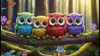 Five Little Owlets Blink Blink Blink | Night Owl Song & Counting Nursery Rhymes